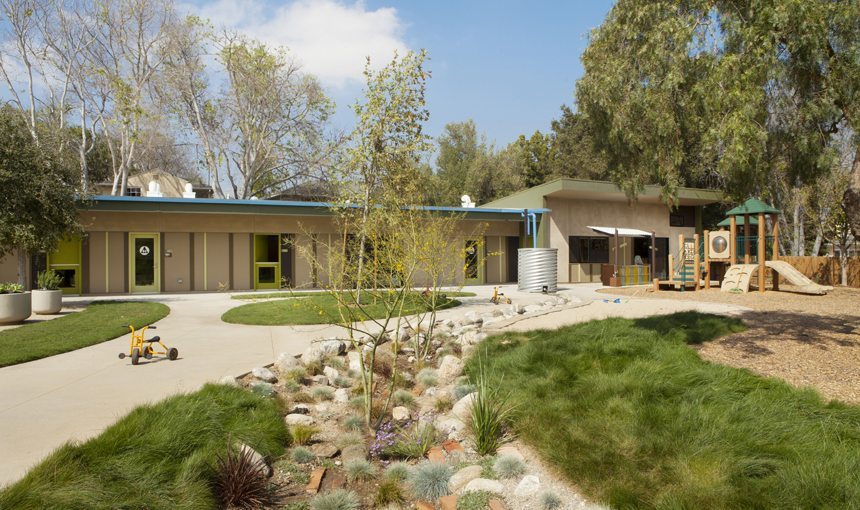 MATT construction Caltech Childcare Center exterior landscaping playground