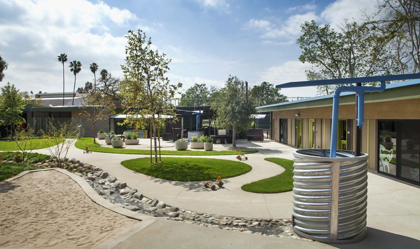 MATT construction Caltech Childcare Center exterior landscaping