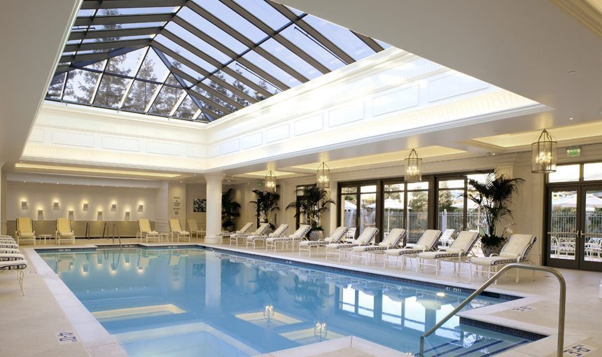 Four Seasons Hotel Westlake Village interior spa pool day