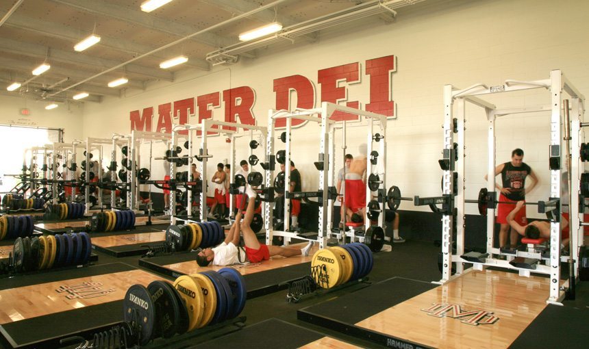 MATT construction Mater Dei High School athletic facilities Interior weight room