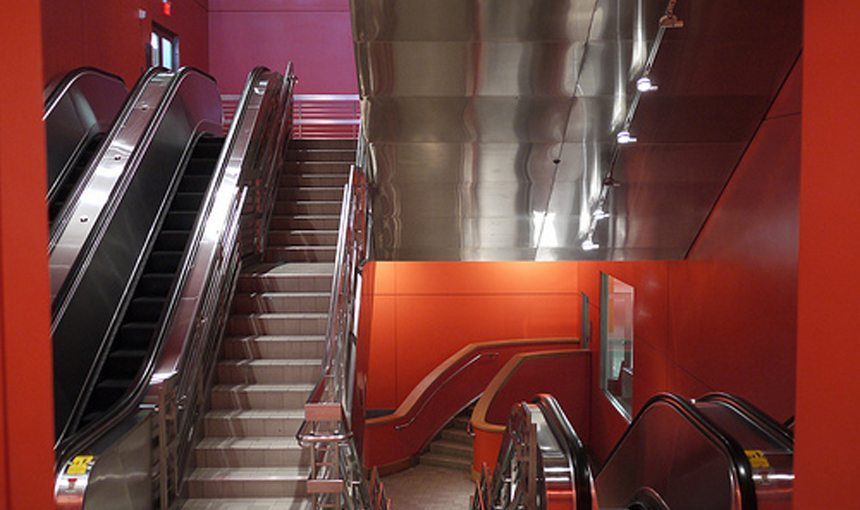 MATT Construction Walt Disney Concert Hall Interior escalators