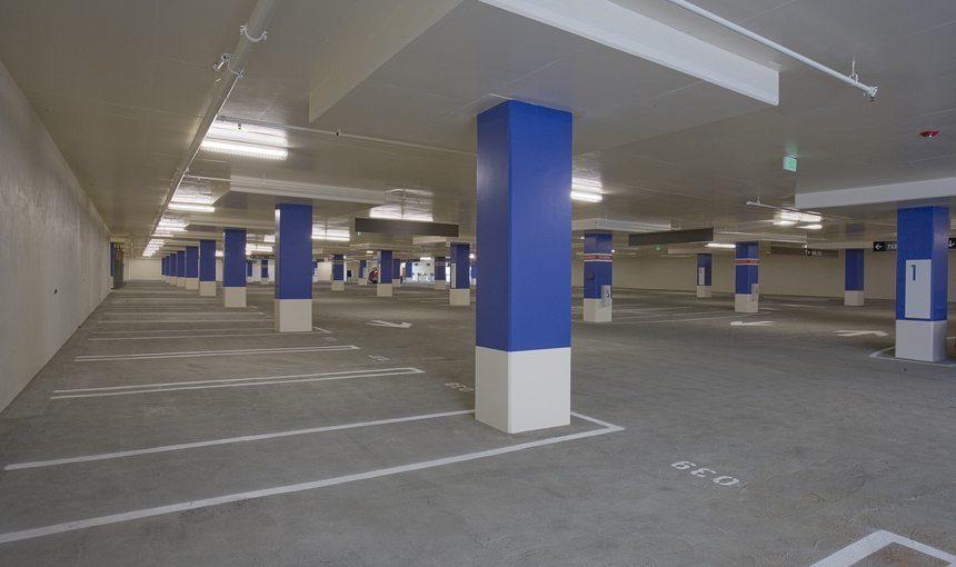 MATT construction Crescent Drive Parking Garage Interior Pillars