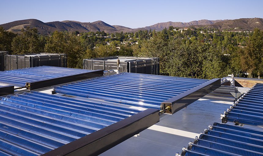 MATT construction Conrad N Hilton Foundation Headquarters Exterior Roof Solar Panels