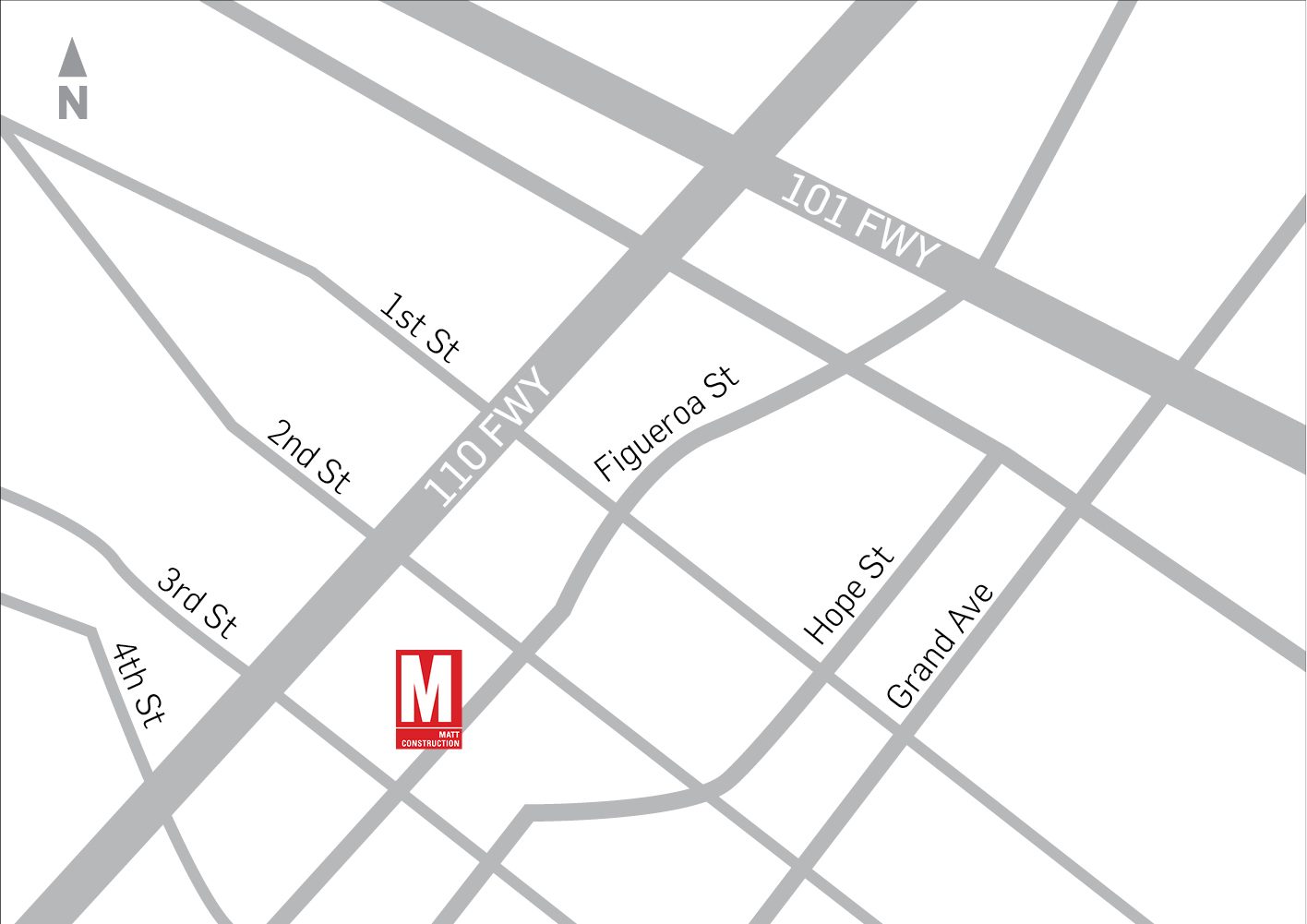 DTLA Map MATT Construction Downtown Los Angeles Office